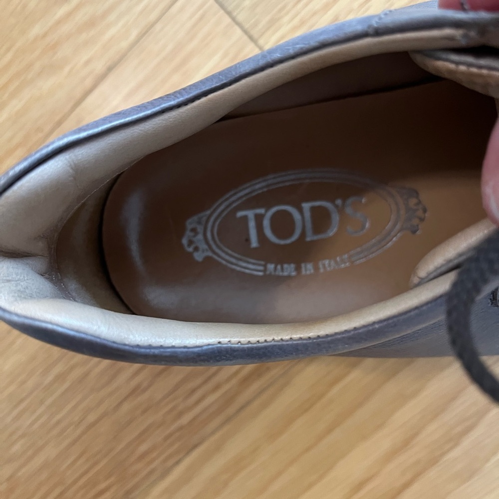 TODS Men’s Leather Lace Up Sneaker Size 6.5 - Picture 3 of 5